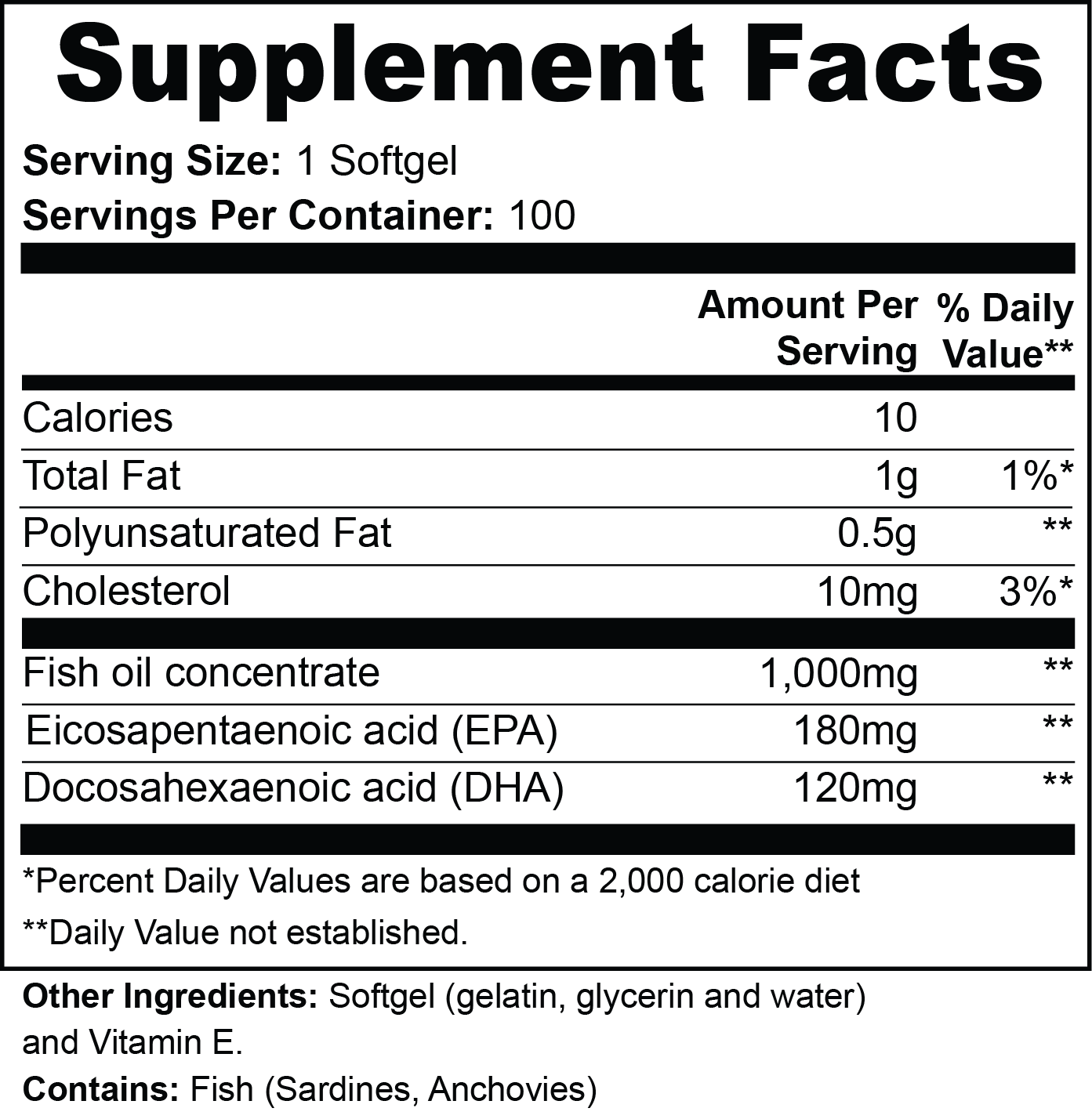 Omega-3 EPA 180mg + DHA 120mg – Black Patriot Limited Edition